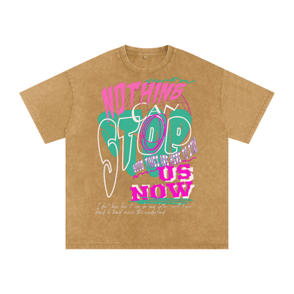 Snow Washed Oversized Cotton T-Shirt