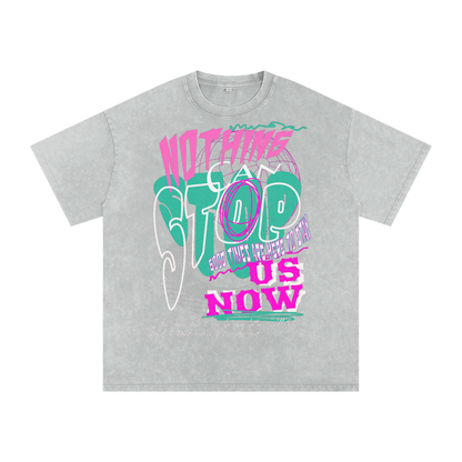 Snow Washed Oversized Cotton T-Shirt