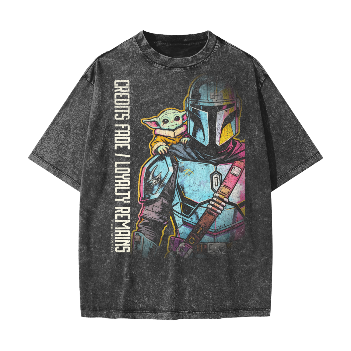Mando: Credits Fade/Loyalty Remains Heavyweight Snow Washed T-Shirt