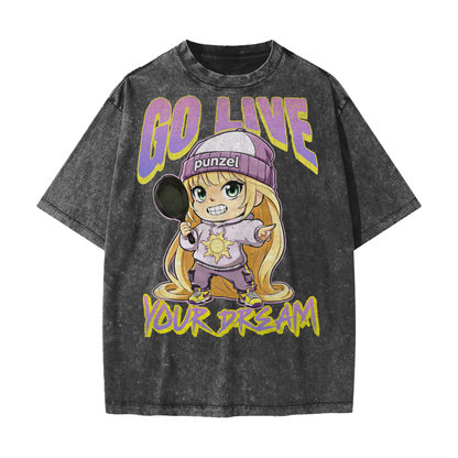 Punzel Go Live Your Dream Heavyweight Snow Washed T-Shirt