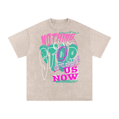 Snow Washed Oversized Cotton T-Shirt