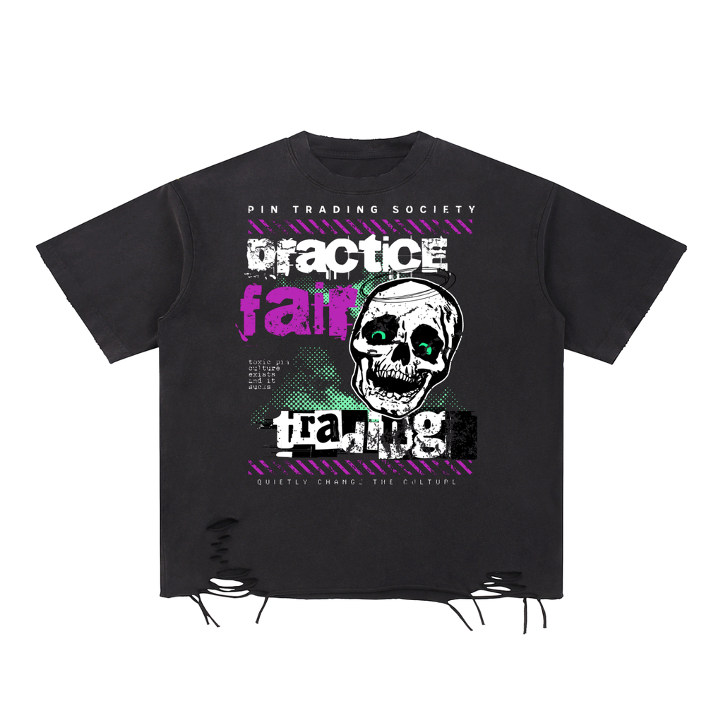 Snow Washed Raw-Hem T-Shirt