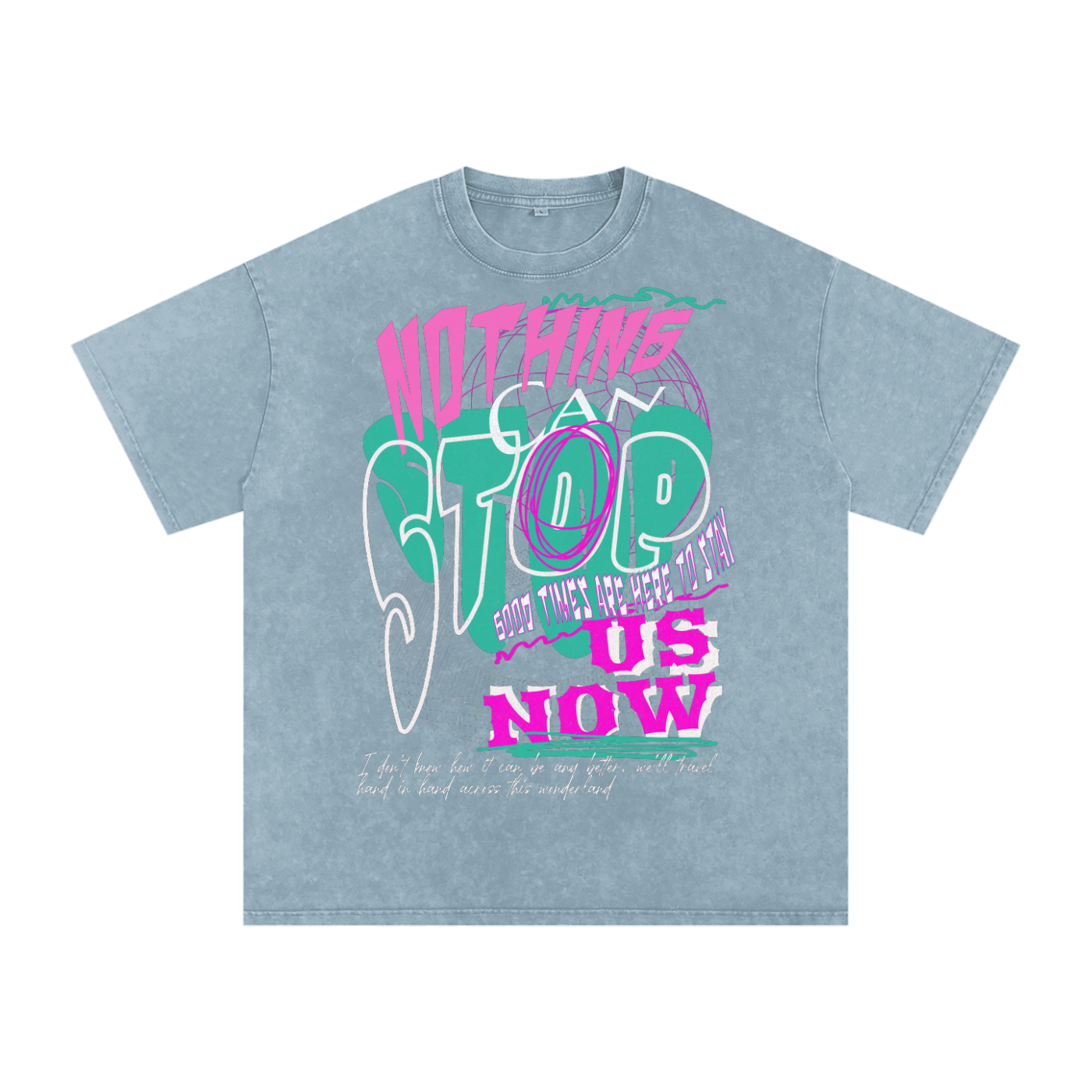 Snow Washed Oversized Cotton T-Shirt