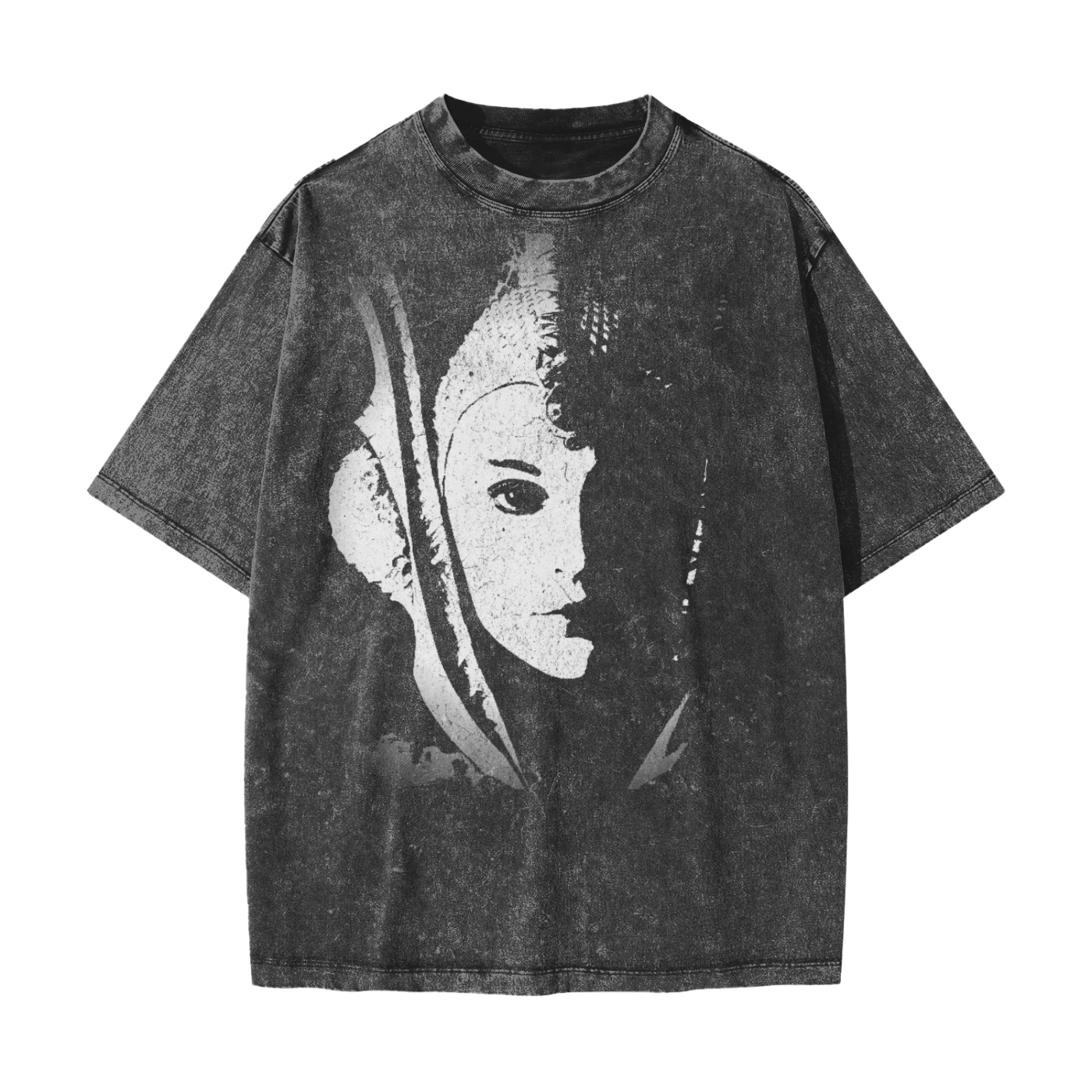 Queen Amidala Eclipse Portrait T-Shirt – Faded Black