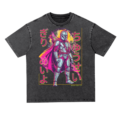 Retro Mandalorian Duty Honor Loyalty Tee – Washed Black